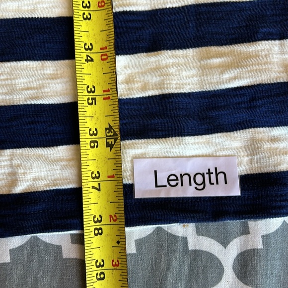 J Crew NWT $60 Navy Ivory Striped Tie Waist T-Shirt Dress in 100% Cotton szXL - Picture 11 of 15